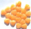 20 15mm Light Orange & White Marble Glass Heart Beads